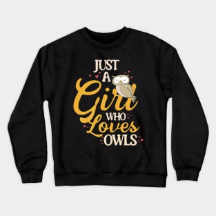 Loves Owls Themed Crewneck Sweatshirt